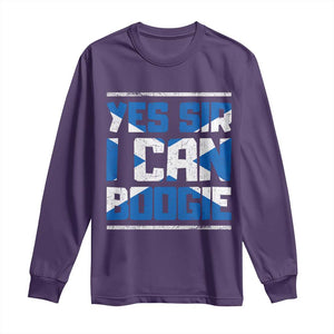 Funny Scottish Anthem Fan Saltire Flag Long Sleeve Shirt Yes Sir I Can Boogie Sports Style Scotland Football Supporters