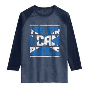 Funny Scottish Anthem Fan Saltire Flag Raglan Shirt Yes Sir I Can Boogie Sports Style Scotland Football Supporters