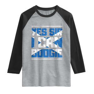 Funny Scottish Anthem Fan Saltire Flag Raglan Shirt Yes Sir I Can Boogie Sports Style Scotland Football Supporters