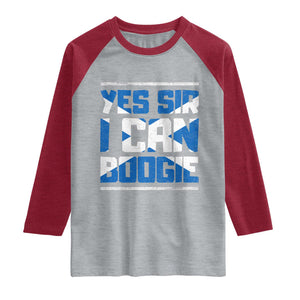 Funny Scottish Anthem Fan Saltire Flag Raglan Shirt Yes Sir I Can Boogie Sports Style Scotland Football Supporters