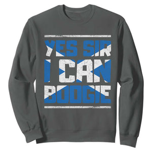 Funny Scottish Anthem Fan Saltire Flag Sweatshirt Yes Sir I Can Boogie Sports Style Scotland Football Supporters