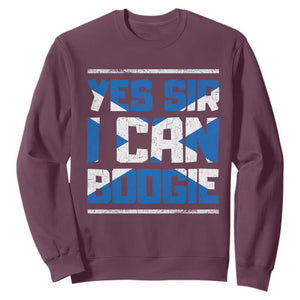 Funny Scottish Anthem Fan Saltire Flag Sweatshirt Yes Sir I Can Boogie Sports Style Scotland Football Supporters