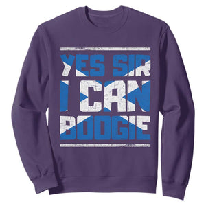 Funny Scottish Anthem Fan Saltire Flag Sweatshirt Yes Sir I Can Boogie Sports Style Scotland Football Supporters