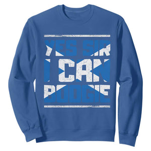 Funny Scottish Anthem Fan Saltire Flag Sweatshirt Yes Sir I Can Boogie Sports Style Scotland Football Supporters