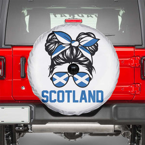 Scotland Messy Bun Hair Saltire Flag Ribbon Bow Spare Tire Cover Scottish Pride for Girls Women