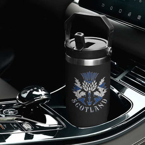 Scotland Thistle Floral Emblem Flip Straw Tumbler Stylized Gothic Heraldry Scottish Heritage Pride