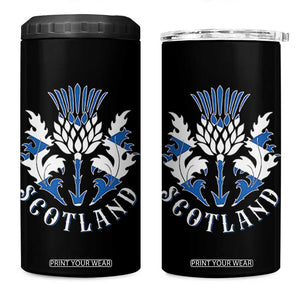 Scotland Thistle Floral Emblem 4 in 1 Can Cooler Tumbler Stylized Gothic Heraldry Scottish Heritage Pride