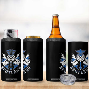Scotland Thistle Floral Emblem 4 in 1 Can Cooler Tumbler Stylized Gothic Heraldry Scottish Heritage Pride