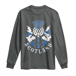 Scotland Thistle Floral Emblem Long Sleeve Shirt Stylized Gothic Heraldry Scottish Heritage Pride