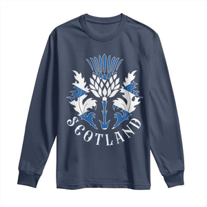 Scotland Thistle Floral Emblem Long Sleeve Shirt Stylized Gothic Heraldry Scottish Heritage Pride