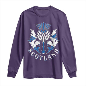 Scotland Thistle Floral Emblem Long Sleeve Shirt Stylized Gothic Heraldry Scottish Heritage Pride