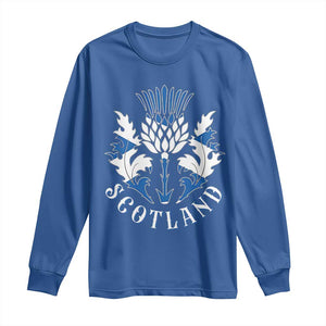 Scotland Thistle Floral Emblem Long Sleeve Shirt Stylized Gothic Heraldry Scottish Heritage Pride