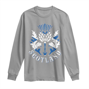 Scotland Thistle Floral Emblem Long Sleeve Shirt Stylized Gothic Heraldry Scottish Heritage Pride