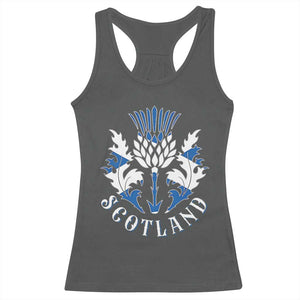 Scotland Thistle Floral Emblem Racerback Tank Top Stylized Gothic Heraldry Scottish Heritage Pride