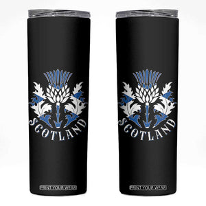 Scotland Thistle Floral Emblem Skinny Tumbler Stylized Gothic Heraldry Scottish Heritage Pride