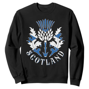 Scotland Thistle Floral Emblem Sweatshirt Stylized Gothic Heraldry Scottish Heritage Pride
