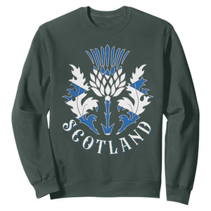 Scotland Thistle Floral Emblem Sweatshirt Stylized Gothic Heraldry Scottish Heritage Pride