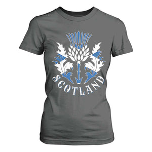 Scotland Thistle Floral Emblem T Shirt For Women Stylized Gothic Heraldry Scottish Heritage Pride