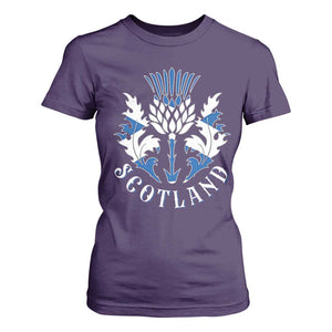 Scotland Thistle Floral Emblem T Shirt For Women Stylized Gothic Heraldry Scottish Heritage Pride