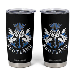 Scotland Thistle Floral Emblem Tumbler Cup Stylized Gothic Heraldry Scottish Heritage Pride