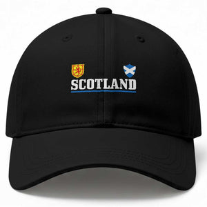 Scotland Dual Crest Lion Rampant Shield Saltire Flag Baseball Cap Football Fans Match Day