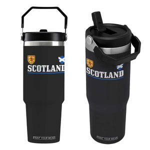 Scotland Dual Crest Lion Rampant Shield Saltire Flag Flip Straw Tumbler Football Fans Match Day