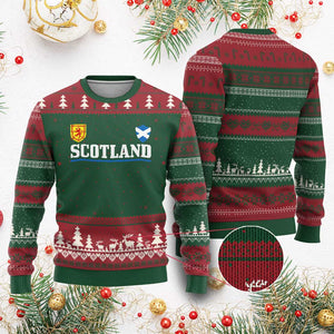 Scotland Dual Crest Lion Rampant Shield Saltire Flag Ugly Christmas Sweater Football Fans Match Day