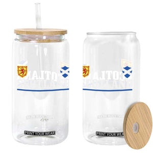 Scotland Dual Crest Lion Rampant Shield Saltire Flag Glass Can Football Fans Match Day
