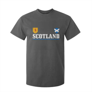 Scotland Dual Crest Lion Rampant Shield Saltire Flag T Shirt For Kid Football Fans Match Day