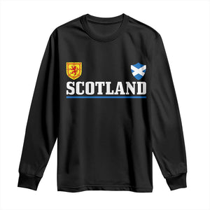 Scotland Dual Crest Lion Rampant Shield Saltire Flag Long Sleeve Shirt Football Fans Match Day