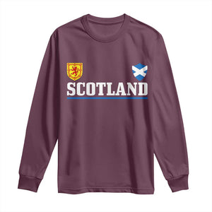 Scotland Dual Crest Lion Rampant Shield Saltire Flag Long Sleeve Shirt Football Fans Match Day