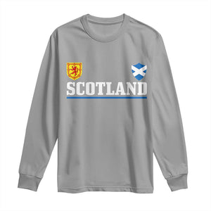Scotland Dual Crest Lion Rampant Shield Saltire Flag Long Sleeve Shirt Football Fans Match Day