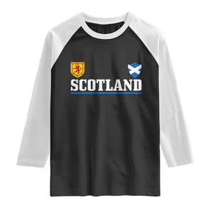 Scotland Dual Crest Lion Rampant Shield Saltire Flag Raglan Shirt Football Fans Match Day