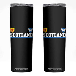 Scotland Dual Crest Lion Rampant Shield Saltire Flag Skinny Tumbler Football Fans Match Day