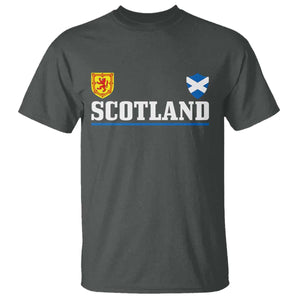 Scotland Dual Crest Lion Rampant Shield Saltire Flag T Shirt Football Fans Match Day
