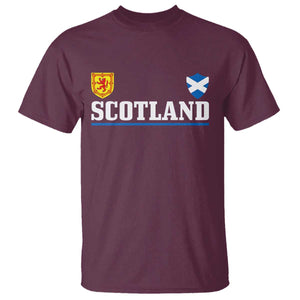 Scotland Dual Crest Lion Rampant Shield Saltire Flag T Shirt Football Fans Match Day
