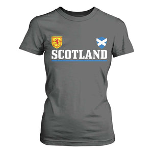 Scotland Dual Crest Lion Rampant Shield Saltire Flag T Shirt For Women Football Fans Match Day