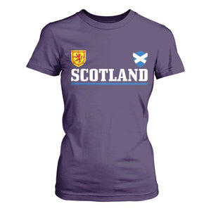 Scotland Dual Crest Lion Rampant Shield Saltire Flag T Shirt For Women Football Fans Match Day