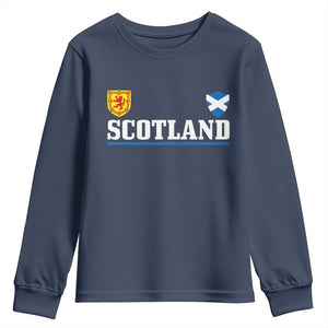 Scotland Dual Crest Lion Rampant Shield Saltire Flag Youth Sweatshirt Football Fans Match Day