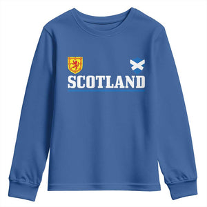 Scotland Dual Crest Lion Rampant Shield Saltire Flag Youth Sweatshirt Football Fans Match Day