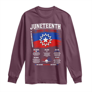 Educational Juneteenth Flag Symbolism Infographic Long Sleeve Shirt Freedom Day June 19 1865 History Meaning