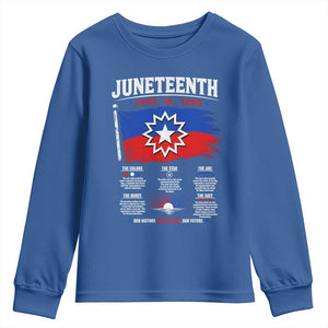 Educational Juneteenth Flag Symbolism Infographic Youth Sweatshirt Freedom Day June 19 1865 History Meaning