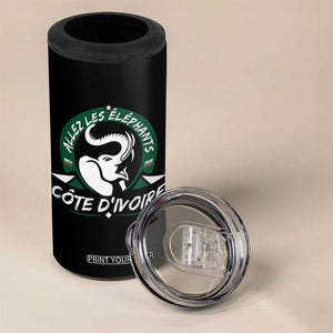 Allez Les Elephants Cote d'Ivoire Soccer Fan 4 in 1 Can Cooler Tumbler Ivory Coast Pride Football Lovers