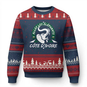 Allez Les Elephants Cote d'Ivoire Soccer Fan Ugly Christmas Sweater Ivory Coast Pride Football Lovers