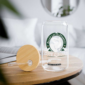 Allez Les Elephants Cote d'Ivoire Soccer Fan Glass Can Ivory Coast Pride Football Lovers
