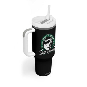 Allez Les Elephants Cote d'Ivoire Soccer Fan Tumbler With Handle Ivory Coast Pride Football Lovers