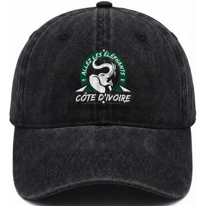 Allez Les Elephants Cote d'Ivoire Soccer Fan Washed Cotton Baseball Cap Ivory Coast Pride Football Lovers