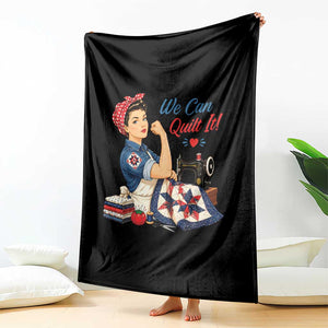 Funny Rosie We Can Quilt It Throw Blanket Quilting Sewing Crafty Joke