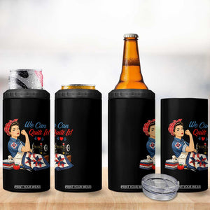 Funny Rosie We Can Quilt It 4 in 1 Can Cooler Tumbler Quilting Sewing Crafty Joke