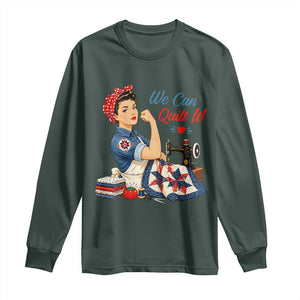 Funny Rosie We Can Quilt It Long Sleeve Shirt Quilting Sewing Crafty Joke